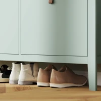 HOMCOM Scarpiera Slim 4 Cassetti per 20 Paia di Scarpe Taglia EU44 e Ripiani Regolabili, 105x24x95.5cm, Verde(m-9)