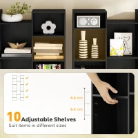 HOMCOM 21-Compartment Bookshelf - Black(m-5)