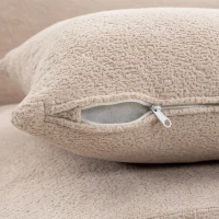 HOMCOM Sofá 3 Lugares em Chenille 320 cm, Sofá Modular, Assento e Apoios de Braço Extra-Largos, Totalmente Comprimido, Bege(m-8)