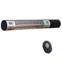 Outsunny Outdoor Patio Garden Warmer 1500W Wall Mounted Electric Infrared Halogen Heater with Remote Control Black(m-10)
