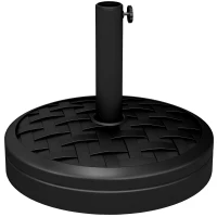 Outsunny Sonnenschirmständer aus Beton 18 kg Schirmständer, Rund Schirmhalter für Sonnenschirm 32/38/48mm Schwarz(m-12)