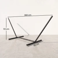 Outsunny 3.6m Extra-long Universal Hammock Stand Metal Frame Garden Camping Picnic Outdoor Patio Replacement – Stand Only(m-3)