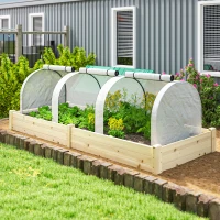 Outsunny 295  x 100 cm Low Tunnel Greenhouse - White(m-8)