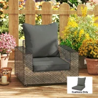 Outsunny Seat and Back Padded Cushion Set, CUSHION ONLY - Charcoal Grey(m-8)