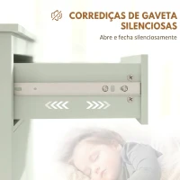 HOMCOM Aparador com Gaveta e Armário de 2 Níveis com Prateleira Ajustável Base Elevada e Amplo Tampo 80x40x90 cm Verde Claro(m-6)
