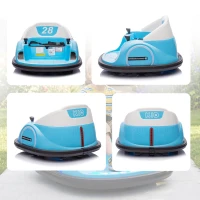 AIYAPLAY Voiture Tamponneuse Électrique Enfant 12V, Rotation à 360°, Auto-Tamponneuse Enfant avec Télécommande, Bleu(m-9)