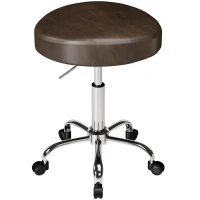 HOMCOM Drehhocker 360° mit höhenverstellbarer Sitzfläche, Kunstleder, Tragkraft 120 kg, 39x34.5x52-67.5 cm, Braun(m-7)
