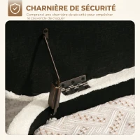 HOMCOM Banc de rangement, banc coffre de rangement en tissu bouclette avec couvercle relevable et pieds en acier, crème(m-5)