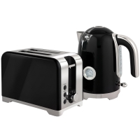 HOMCOM Set hervidor y tostadora con termómetro, 1,7 l, hervidor 2200 W, tostadora de 2 ranuras con 7 niveles de tostado