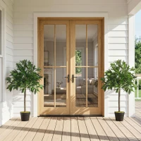Outsunny Set di 2 Alberi di Alloro in Vaso Artificiali Altezza 90cm per Interni ed Esterni(m-2)