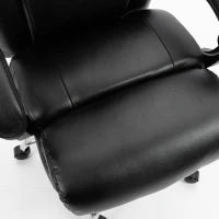 HOMCOM Silla de Oficina con Masaje Vibratorio y Calefacción Ergonómica de PU con Altura Regulable Negro(m-7)