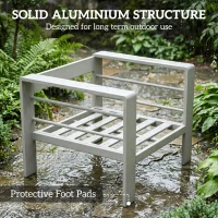 Outsunny Five-Piece Aluminium Garden Sofa Set, with Glass-Top Table - Grey(m-5)