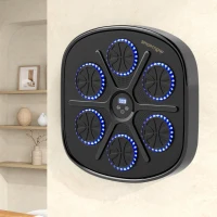 SPORTNOW Machine de boxe musicale boxe mural musique avec 9 vitesses et modes Bluetooth gants de boxe 41,8 x 44,6 x 7,5 cm noir(m-11)