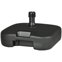 Outsunny Base de Sombrilla Parasol de Playa Pies Soporte de Sombrilla Patio Jardín Lleno de Agua de 20 kg y Arena de 30 kg 46x45x26cm HDPE Negro(m-1)