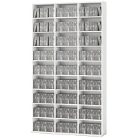 HOMCOM 835 CD/500 DVD Storage Unit, Blu-ray Media Storage Shelf with 27 Compartments and 21 Adjustable Shelves, White(m-15)