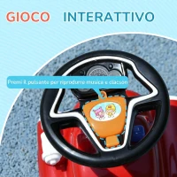 AIYAPLAY Macchina Cavalcabile per Bambini 18-36 Mesi a Spinta Manuale, a Forma di Camion dei Pompieri, Rosso(m-5)