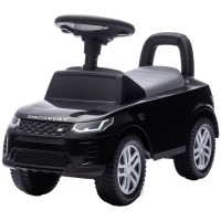 AIYAPLAY Correpasillos Infantil con Licencia Land Rover Vehículo para Empujar Claxon Sonidos de Motor Almacenamiento Bajo el Asiento Negro(m-11)