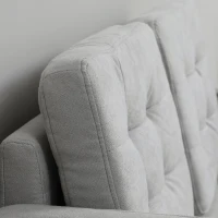 HOMCOM Sofá de 2 Plazas con Espacio de Almacenamiento Patas de Madera Respaldo Capitoné 117x62x78 cm Gris Claro(m-9)