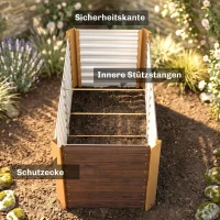 Outsunny Hochbeet 2er-Set, Pflanzkasten, extra tief, Metall, 120 x 60 x 60 cm Braun(m-5)