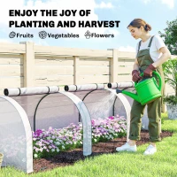Outsunny 295  x 100 cm Low Tunnel Greenhouse - White(m-7)