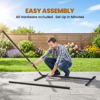 Outsunny 3.6m Extra-long Universal Hammock Stand Metal Frame Garden Camping Picnic Outdoor Patio Replacement – Stand Only(m-7)