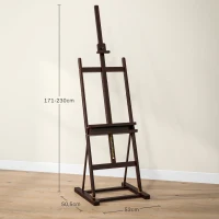 Vinsetto Chevalet en bois hauteur réglable 171-230cm Chevalet Peinture avec rangement inclinaison réglable 80° max. marron(m-3)