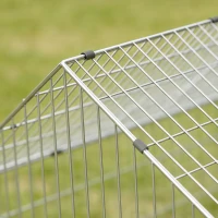 PawHut Parc Enclos Cage Lapin Extérieur avec Portes Verrouillables et Protection Pare-Soleil Toit, Acier, 180x75x75 cm, Vert(m-9)