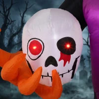 Outsunny 6 FT Halloween Inflatable Headless Skeleton, Blow Up Halloween Skeleton Decoration with LED Lights for Indoor Outdoor(m-10)