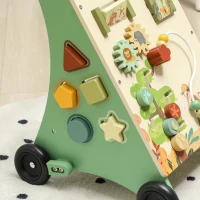AIYAPLAY Andador de Madeira para Bebé Centro de Atividades de Aprendizagem Montessori com Controlo de Velocidade com Xilofone 33,5x36x46,8 cm Verde(m-8)
