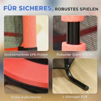 HOMCOM Trampolin für Kinder, Ø163 cm, mit Sicherheitsnetz, für drinnen und draußen, Belastung bis 50 kg, Stahl, Kunststoff, Rot(m-7)
