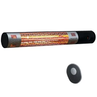 Outsunny Outdoor Patio Garden Warmer 1500W Wall Mounted Electric Infrared Halogen Heater with Remote Control Black(m-1)