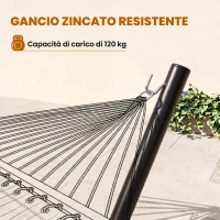 Outsunny Supporto per Amaca 330-360 cm in Metallo con Bordi in Gomma, 360x92x112 cm, Nero(m-6)
