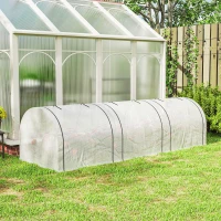 Outsunny 295  x 100 cm Low Tunnel Greenhouse - White(m-9)
