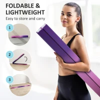 SPORTNOW 7.7ft Folding Gymnastics Beam, Floor Balance Beam for Kids with Anti-Slip Base, Gymnastics Equipment for Home, Purple(m-4)