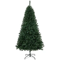 HOMCOM Künstlicher Weihnachtsbaum 195 cm mit 1000 Zweigen, klappbarer Fuß, dreiteiliges Design, einfach zu montieren, grün(m-7)