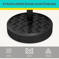 Outsunny Sonnenschirmständer aus Beton 18 kg Schirmständer, Rund Schirmhalter für Sonnenschirm 32/38/48mm Schwarz(m-5)