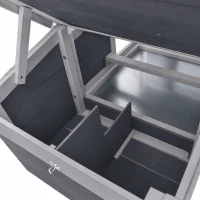 PawHut Small Chicken Coop with Run Hen House Poultry Coops Cages Nesting Box Grey 150.5 x 54 x 87cm(m-12)