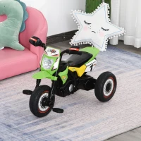 HOMCOM Trike for Kids, Toddler Pedal Motorcycle, Kids Ride On Tricycle Early Learning w/ Music Lights Handlebar Stickers Exercise Boys Girls Gift for 18 - 36 Months Green(m-13)