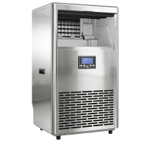 HOMCOM Gewerblicher Eiswürfelbereiter 45 kg/24 Std., Edelstahl, mit 13 kg Speicher, Selbstreinigung, Silber(m-1)
