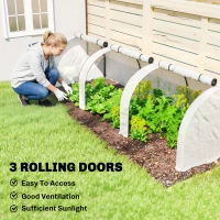 Outsunny 295  x 100 cm Low Tunnel Greenhouse - White(m-6)