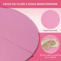 HOMCOM Tappeto pieghevole antiscivolo per pole dance e ginnastica, Ø150x5 cm, rosa(m-6)