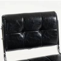 HOMCOM Lote de 2 taburetes de barra, altura ajustable, giratorio 360°, asiento acolchado, respaldo y reposapiés, negro(m-6)
