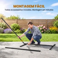 Outsunny Suporte para Cama de Rede de Metal Estrutura para Cama de Rede Carga 120 kg 360x92x112 cm Preto(m-7)