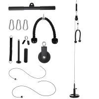 SPORTNOW Fitness Latzug Gym Fitnesssgeräte Kabelzug Pulley System Arm Krafttraining Latzugmaschine(m-11)
