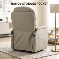 HOMCOM Fauteuil Releveur Électrique Massage Vibration et Chaleur, Fauteuil Relax Électrique en PU, Dossier Inclinable, Gris(m-8)