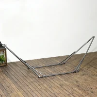 Outsunny Foldable Hammock Stand, Portable Hammock with Metal Frame, 2 in 1 Hammock Net Stand, Clothes Drying Rack, Load Capacity 120kg, for Patio, Garden, Yard, Black(m-9)
