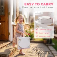 AIYAPLAY Kids Vanity Table, Portable Girls Dressing Table with Lights, Mirror, Drawer, Accessories, Gift for Girls 3-6 Years(m-7)