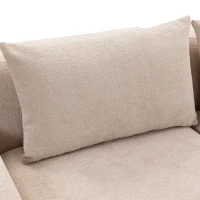 HOMCOM Sofá 3 Lugares em Chenille 320 cm, Sofá Modular, Assento e Apoios de Braço Extra-Largos, Totalmente Comprimido, Bege(m-7)