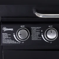 Outsunny 4+1 Burner Gas BBQ Grill, Outdoor Barbecue Trolley with Wheels, Warming Rack, Side Shelves, Cabinet, Thermometer for Garden, Party, Camping, 125 L x 51 W x 100 H cm, Black(m-11)