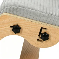 HOMCOM Cadeira de Joelhos Ergonômica com Encosto Assento Ajoelhado Basculante Estofado em Veludo Cotelê Cinza Claro(m-8)